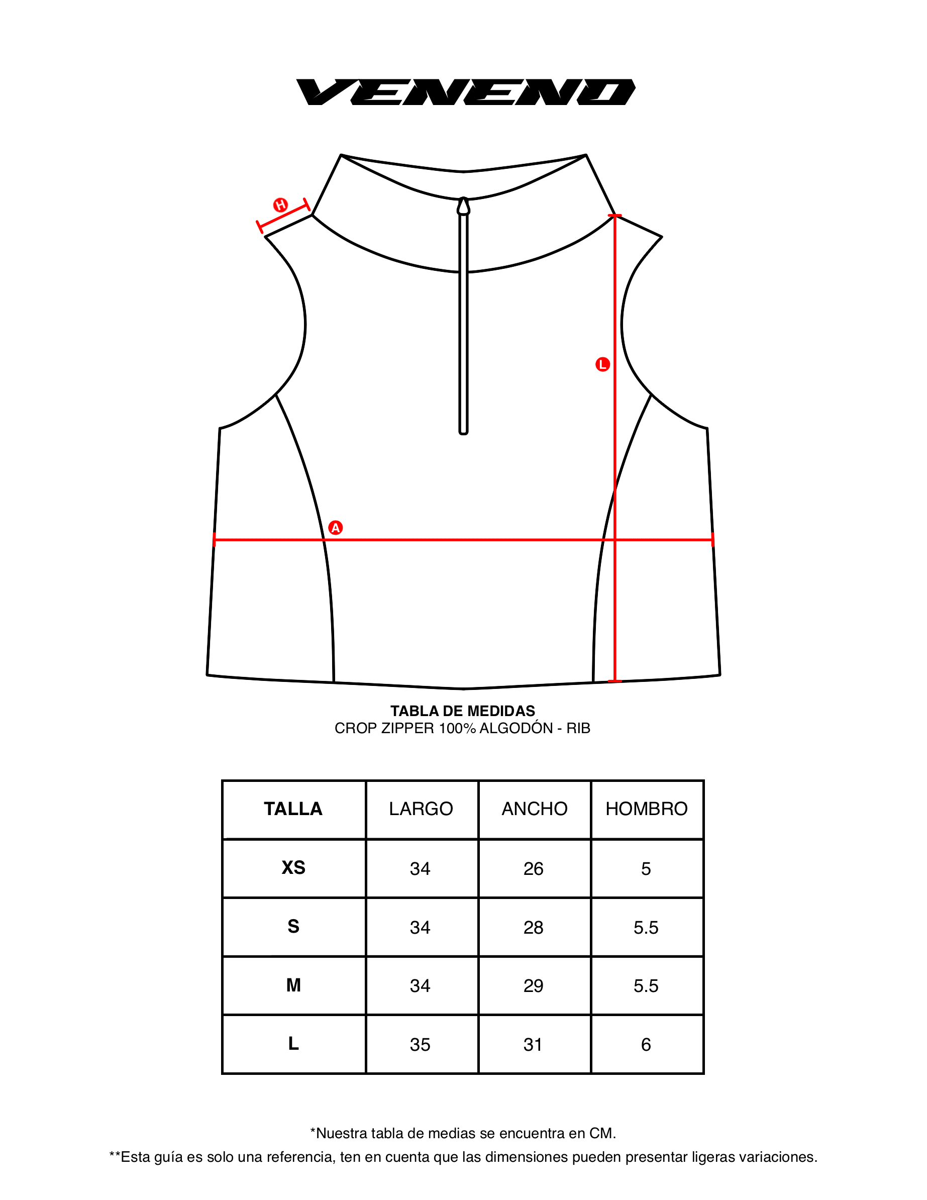VENENO CROP ZIPPER - MUJER