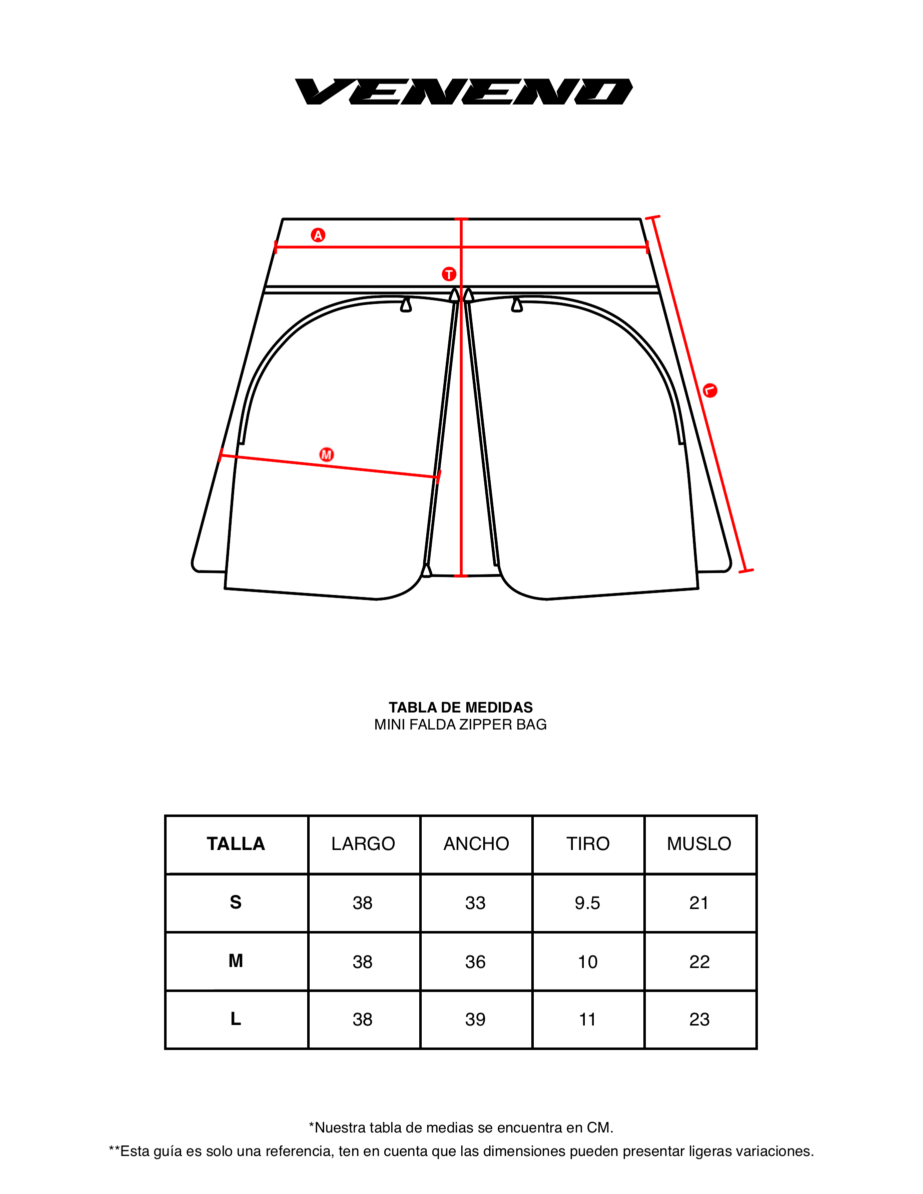VENENO MINI FALDA ZIPPER BAG - MUJER